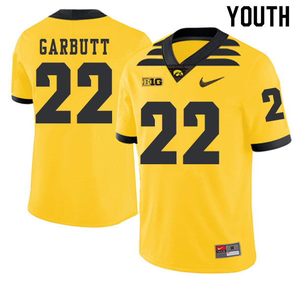 2019 Youth #22 Angelo Garbutt Iowa Hawkeyes College Football Alternate Jerseys Sale-Gold